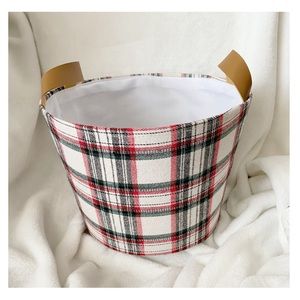 Target BP red, white & black plaid basket